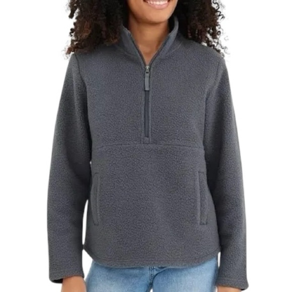 Free Fly Apparel Women's Bamboo Sherpa Fleece Half Zip, Iron Grey,